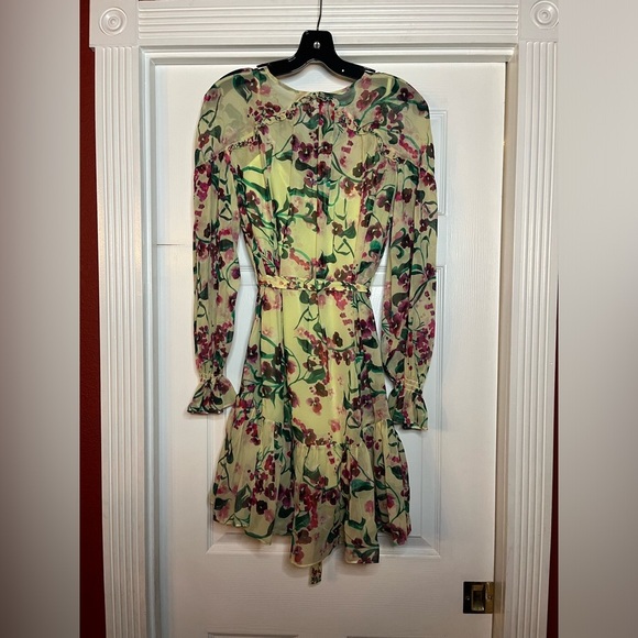 NWT SALONI- Pixie Dress- Silk Georgette in Canary Blossom. Size 2 - Picture 3 of 8